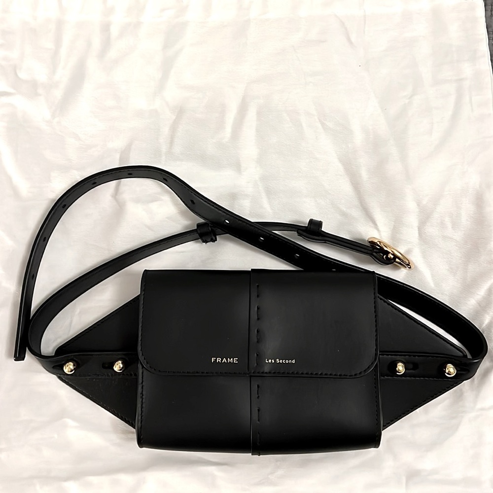 Frame Belt Bag - Black leather - New without tags